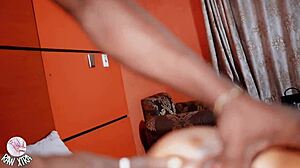 Girlfriend squirts loudly while getting fingered and spanked