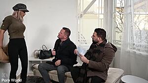 Shalina Devine, Lorenzo Viota, Ian Shaft GP2983 w surowym głębokim gardle i analnym palcowaniu na łóżku