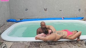Monster Cock Fucks Two In Pool