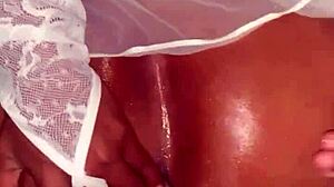 Beautiful Brunette Brunetteflower1's Huge Ass Fucked Hard With Oil!