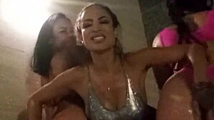 Brazilian Babes Enjoy Holiday Massage In Hot Tub