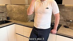 Russian Amateur Wife with Tiny Pussy and Big Ass in Doggystyle and Cowgirl for Debt Payment