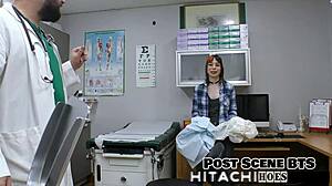 Freshman ditria rose moans through mandatory hitachi orgasm backstage