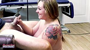 I watch busty blonde Gwen suck a cock before her wet pussy gets fucked in doggystyle.