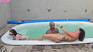 Monster Cock Fucks Two In Pool