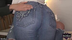 Sinn Sage and Georgia Jones Scissor Wildly in Tight Pants.