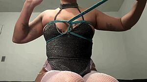 Feeling Excited Teaching Shibari Harness While Masturbating on Camera