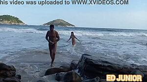 suggestive fuck on nudist beach with hot ass