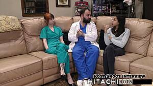 Freshman ditria rose moans through mandatory hitachi orgasm backstage