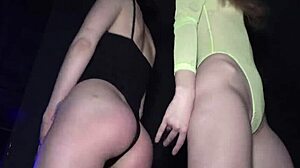 Cute Teen Taya Tutsi Strips Nude in Public at Disco to Dance with Friend.