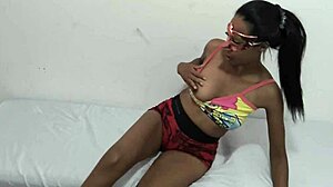 Look At This Skinny Colombian Slut Shaking Her Ass!