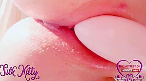 Wow, extra close-up ASMR masturbation with toy and huge orgasm!