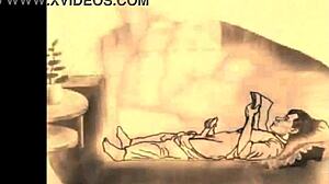 vintage erotic drawings featuring hairy antique figures in retro settings.