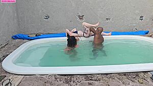 Monster Cock Fucks Two In Pool