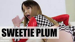 Sweetie Plum Gets Hard Anal Fucking With Gape And Cum Swallow