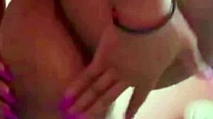 Pretty ebony babe engages in softcore striptease, playing with herself