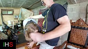 Threesome with two whores sucking and fucking