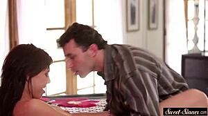 Amazing teen creampied by stepdaddy!