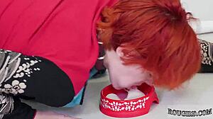 Bound Teen Squirts And Cums From Anal Domination