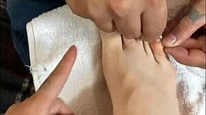 barefoot latina showing off sexy feet to eager followers