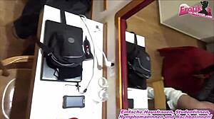 German trans babe bareback anal fuck with stranger