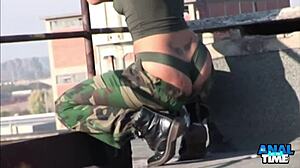 Tiziana Swallows Giorgio's Cum After Rough Anal Fuck in Lingerie