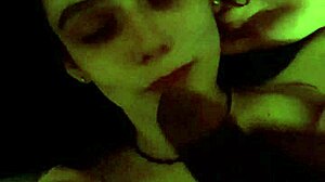 she sucking a monster in intriguing blowjob session.