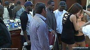 Blonde Spinner Takes Double Penetration in Wild Public Scene