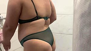 Spying on Stepmother's Ass and Pussy in Shower.