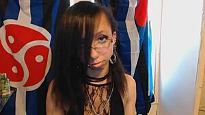 Young Goth Plays With Huge Puffy Nipples