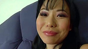 Niya Yu Fingers Hairless Asshole In Fishnets Before Deepthroat