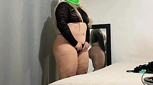 perverted latina colombian milf stepsister trying on tangas for her tinder date in softcore solo