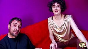 Experienced guy cums loudly on bitch's pretty face!