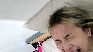 Indonesian Wife Sucks in New Lingerie but Refuses to Swallow My Load