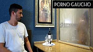 Watch this slut expose her big tits in the sauna!