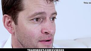 Hot Nurse Ella Knox Bent Over Titfucking Her Stepdad with Big Natural Tits and Monster Cock