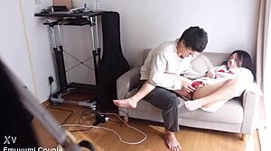 Japanese amateur bent over for relentless doggystyle pounding with big cock in pov style.