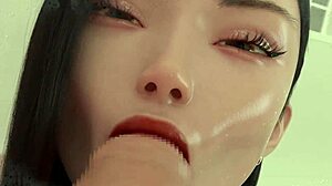 bathroom scene in 3d anime