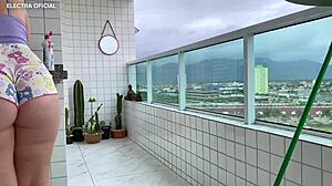 Watch Latina Neighbor Clean in Shorts - What a Delight to Observe!