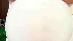 That pregnant arab girl with the big belly and milky boobs is so sexy