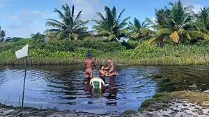 Brazilian wife gets tight WET PUSSY RIPPED by another guy. Corno manso cries watching her ASS FUCKED raw.