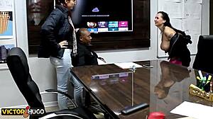 Milf Couple Enjoys Amateur Sex With Boss Taking Dick