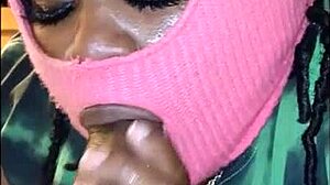 She gags and spits while sucking my dick bareback