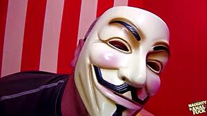 Experienced guy cums loudly on bitch's pretty face!