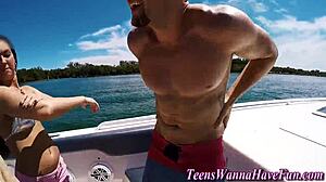 teens partying on yacht