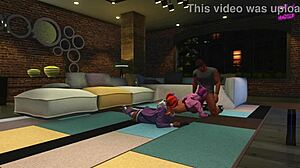 3D chat porn: Hot cowgirl and bent over action with a creampie finish