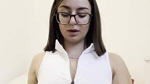 First time step-sis is a titty-slut with brown eyes and glasses