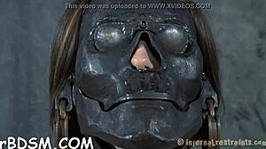 Bound chick punished with shocking prod