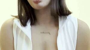 First time step-sis is a titty-slut with brown eyes and glasses