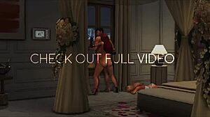 Married woman has sex with shemale before the wedding in The Sims 4